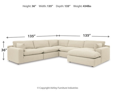 Sala Modular con Chaise Longue Elyza 5 Piezas