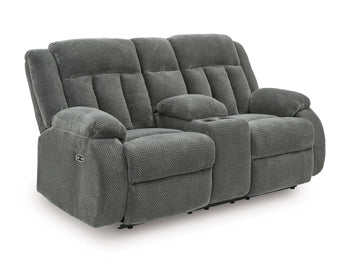 Sofá de Dos Puestos Reclinable Eléctrico con Consola Greely Bend