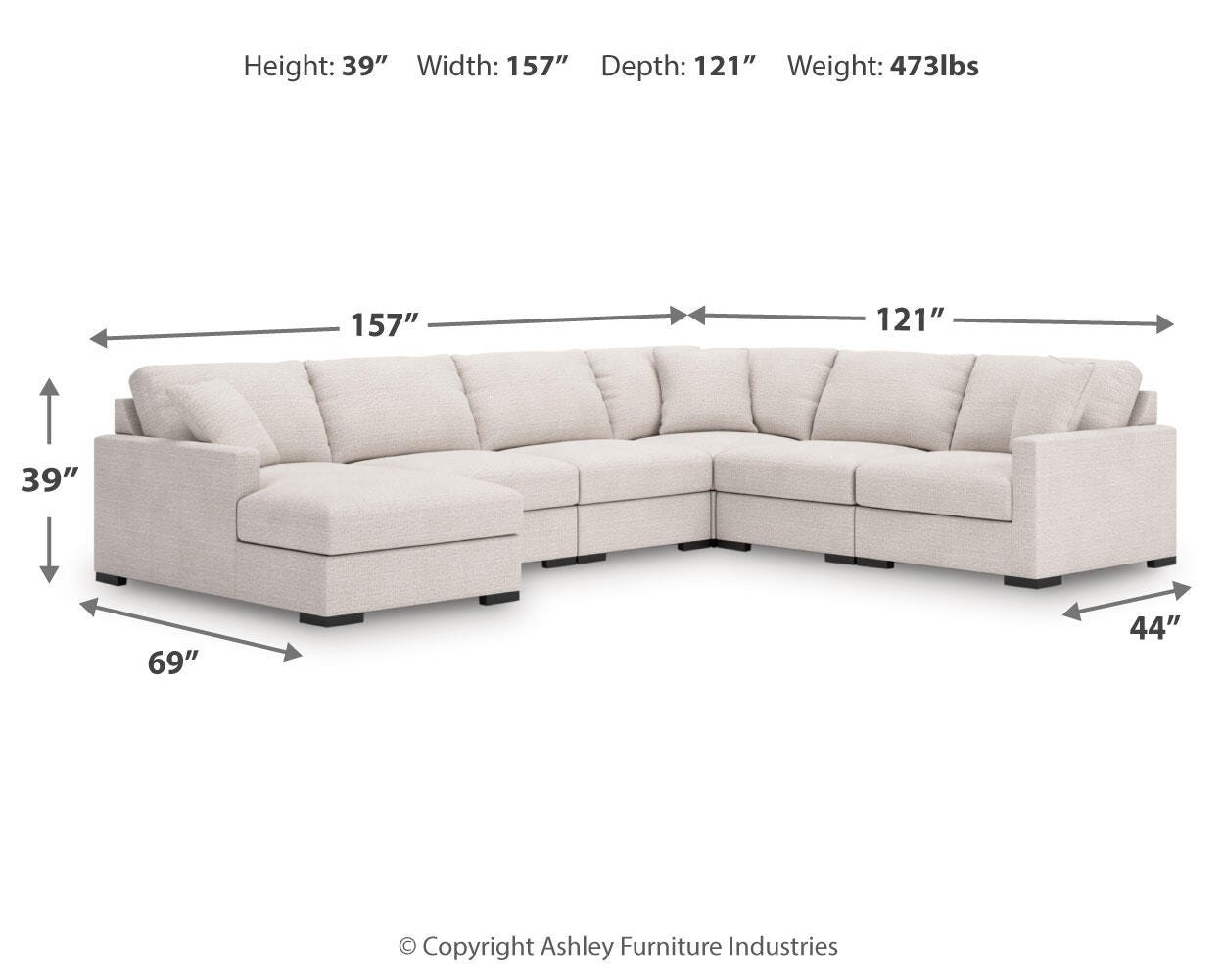Sala Modular con Chaise Longue Omaha by Ashley 6 Piezas