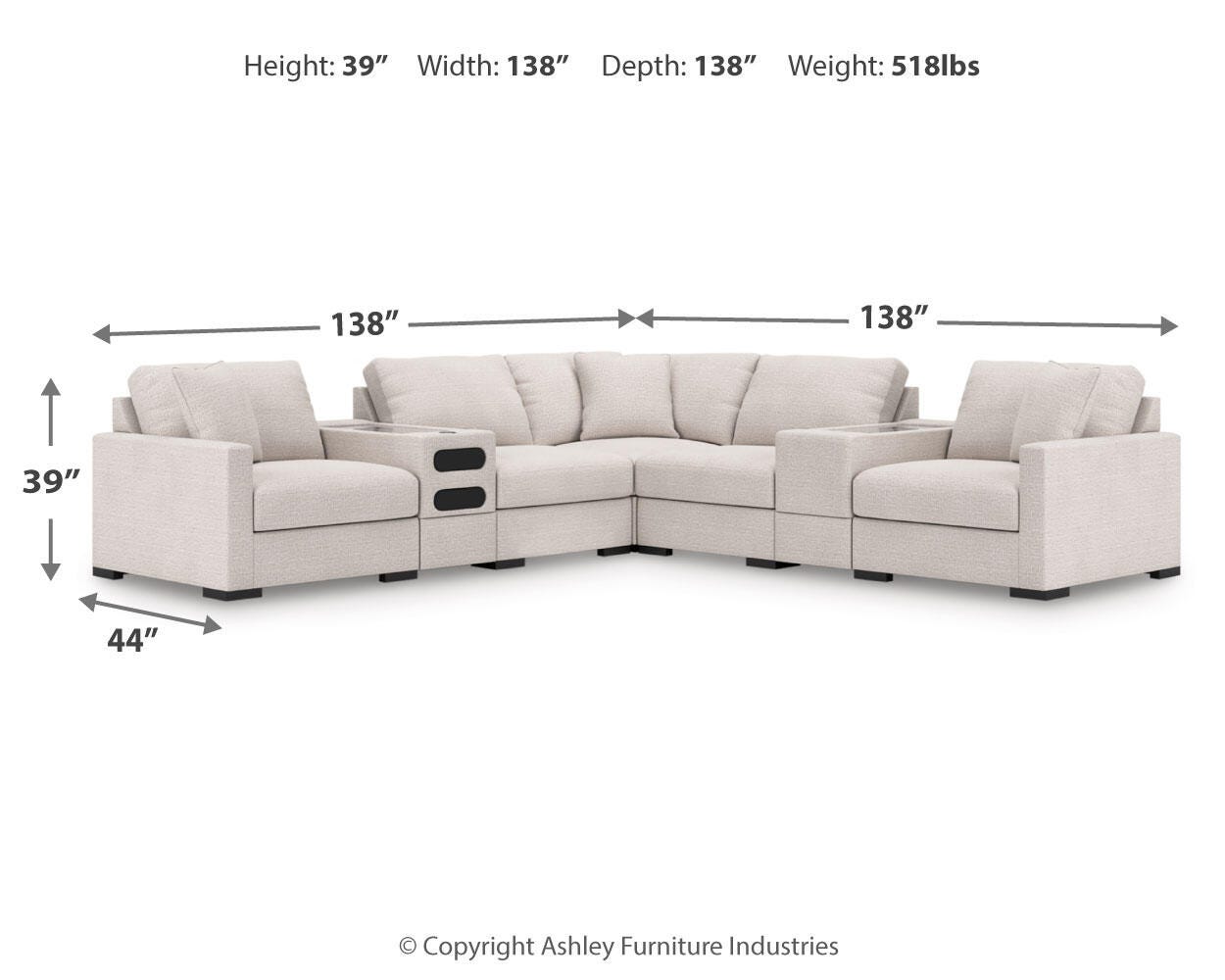 Sala Modular con Consolas de Audio y Almacenamiento Omaha by Ashley 7 Piezas