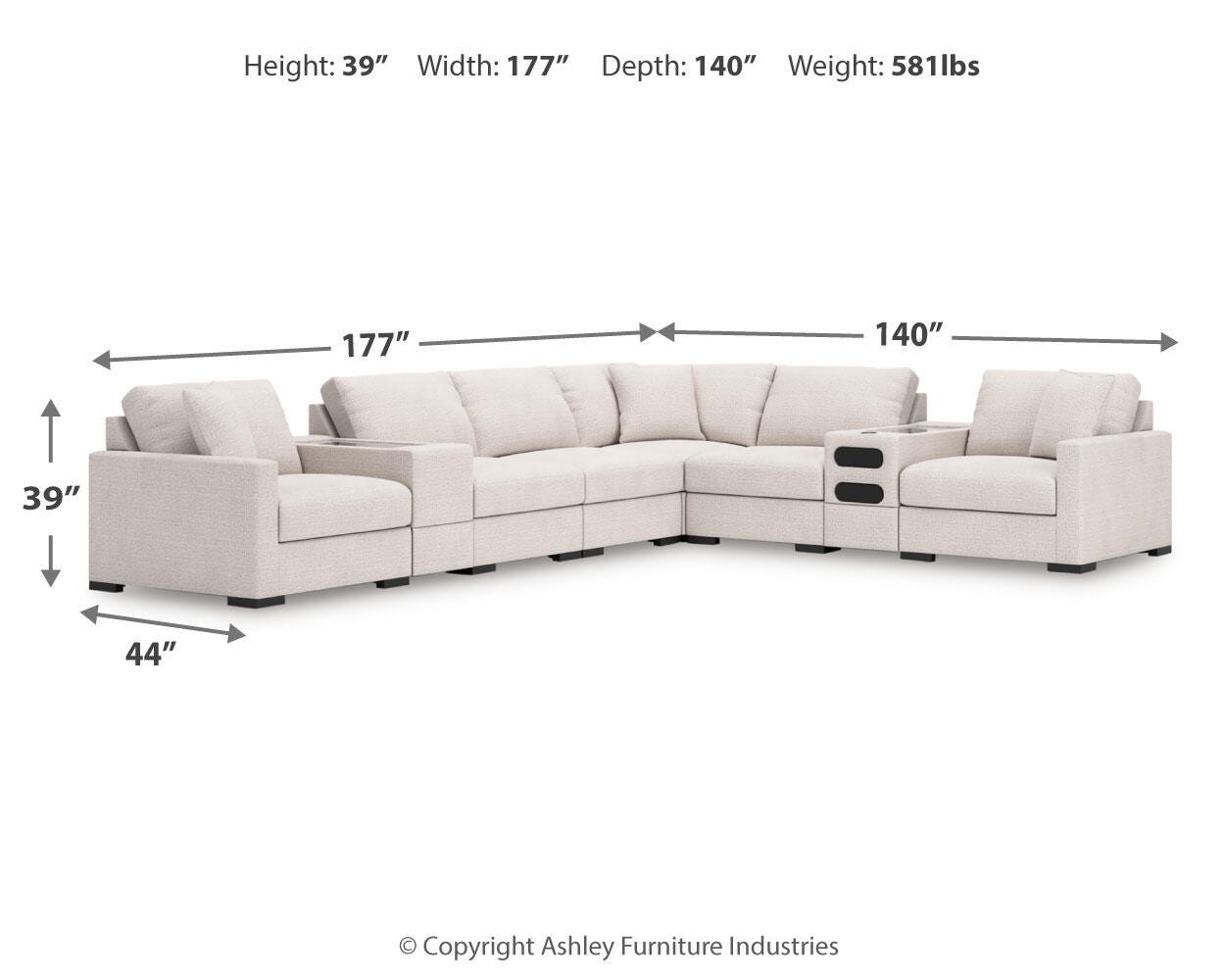 Sala Modular con Consolas de Audio y Almacenamiento Omaha by Ashley 8 Piezas