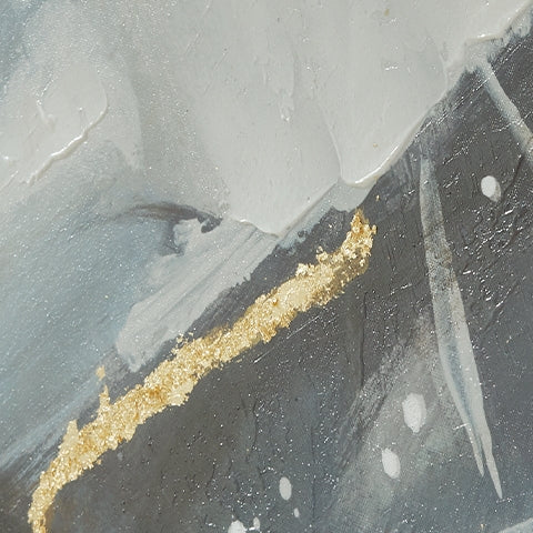 Acabado azul/blanco/dorado.
