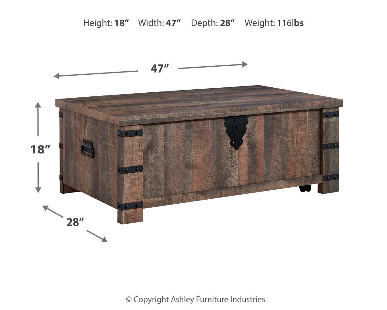 Mesa de Centro con Tapa Elevable Hollum