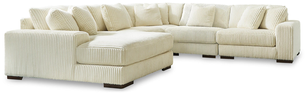 Sala Modular con Chaise Longue Lindyn 5 Piezas Marfil 97 cm – detalle 1
