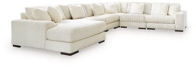 Sala Modular con Chaise Longue Lindyn 6 Piezas Marfil 97 cm – vista frontal