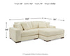 Sala Modular con Chaise Longue Lindyn 2 Piezas