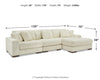 Sala Modular con Chaise Longue Lindyn 3 Piezas
