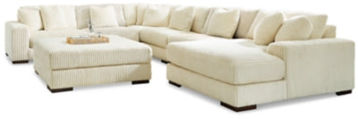Sala Modular con Chaise Longue y Otomana Lindyn 6 Piezas – vista frontal