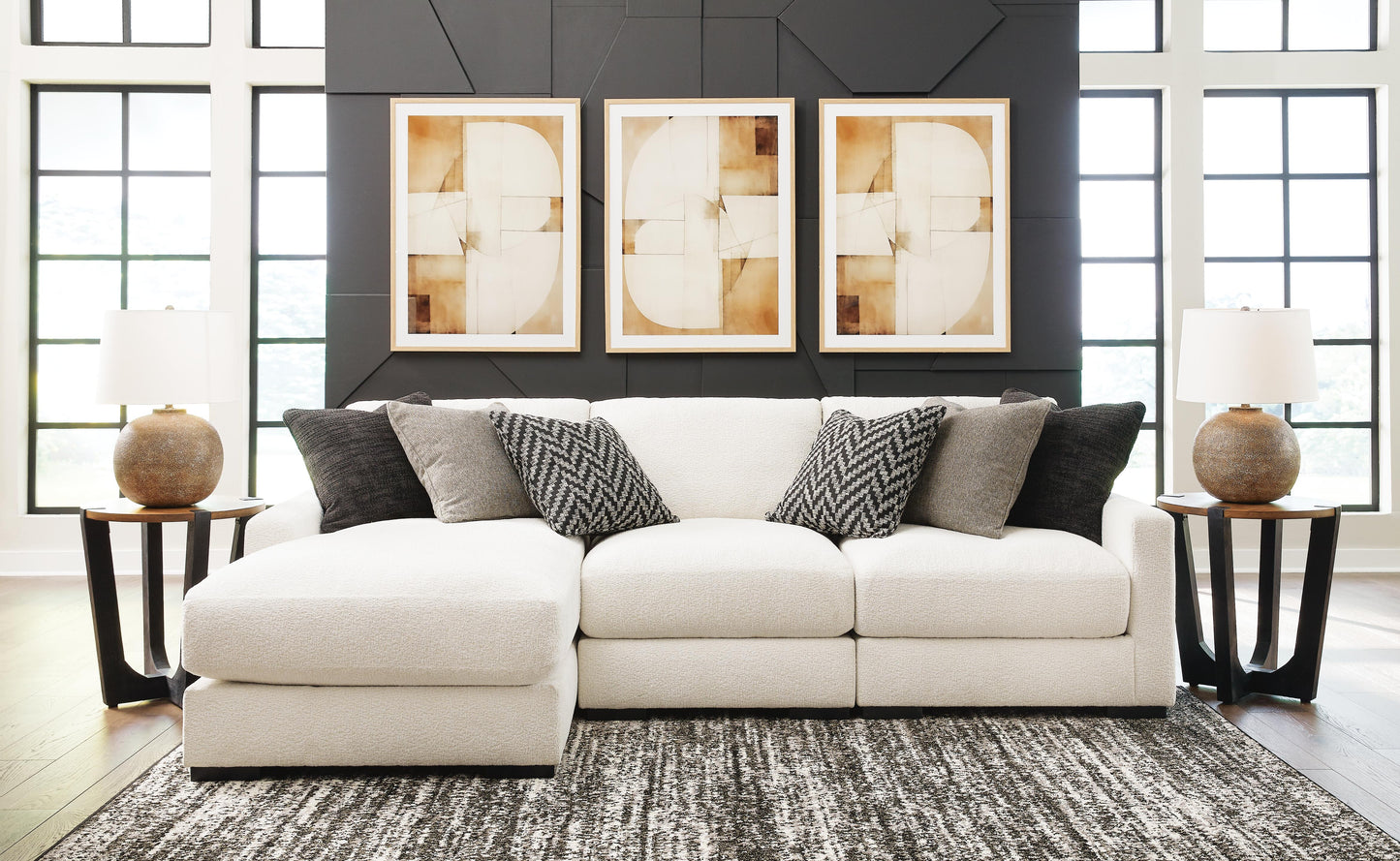 Sala Modular con Chaise Longue Elissa Court 3 Piezas