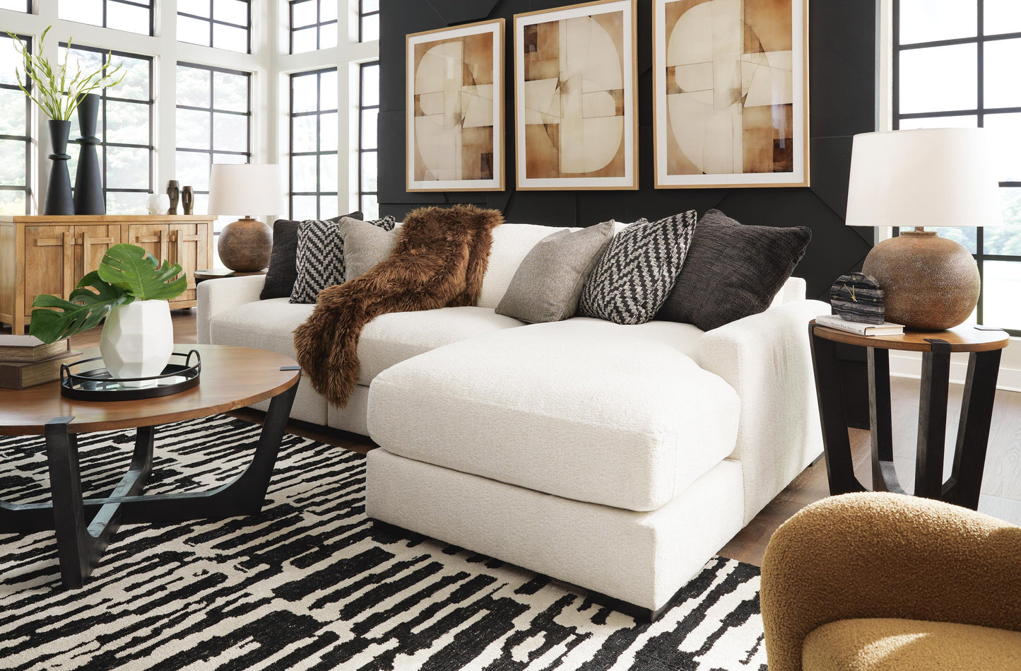 Sala Modular con Chaise Longue Elissa Court 3 Piezas