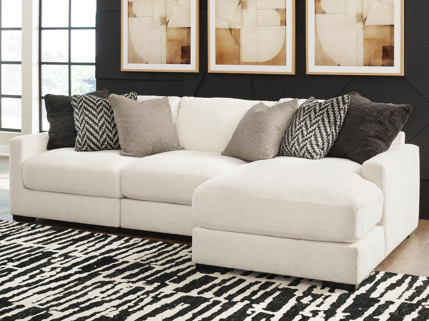 Sala Modular con Chaise Longue Elissa Court 3 Piezas