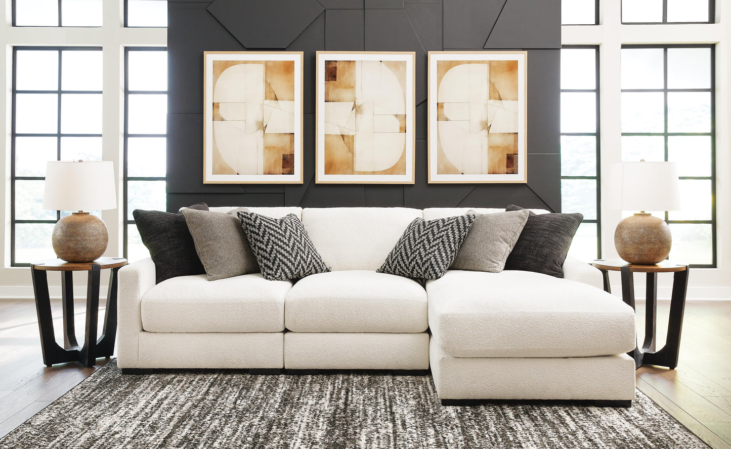 Sala Modular con Chaise Longue Elissa Court 3 Piezas