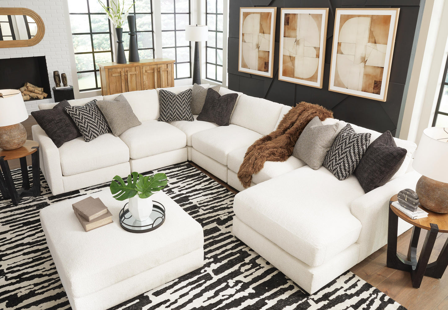 Sala Modular con Chaise Longue Elissa Court 6 Piezas