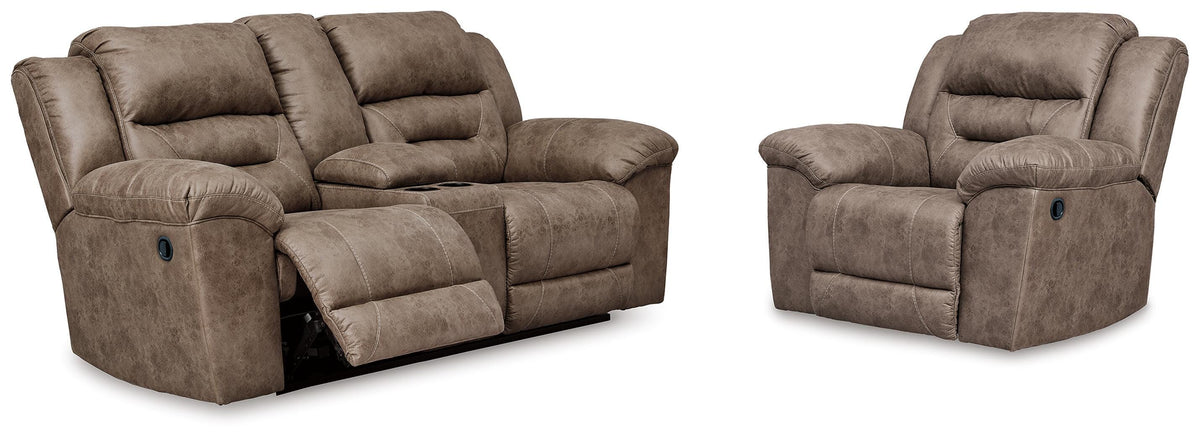 Sofá 2 Puestos Reclinable y Reclinable Stoneland – detalle 6