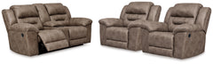 Sofá 2 Puestos Reclinable y 2 Sillas Reclinables Stoneland