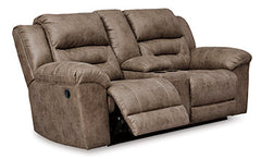 Sofá de Dos Puestos Stoneland Reclinable con Consola