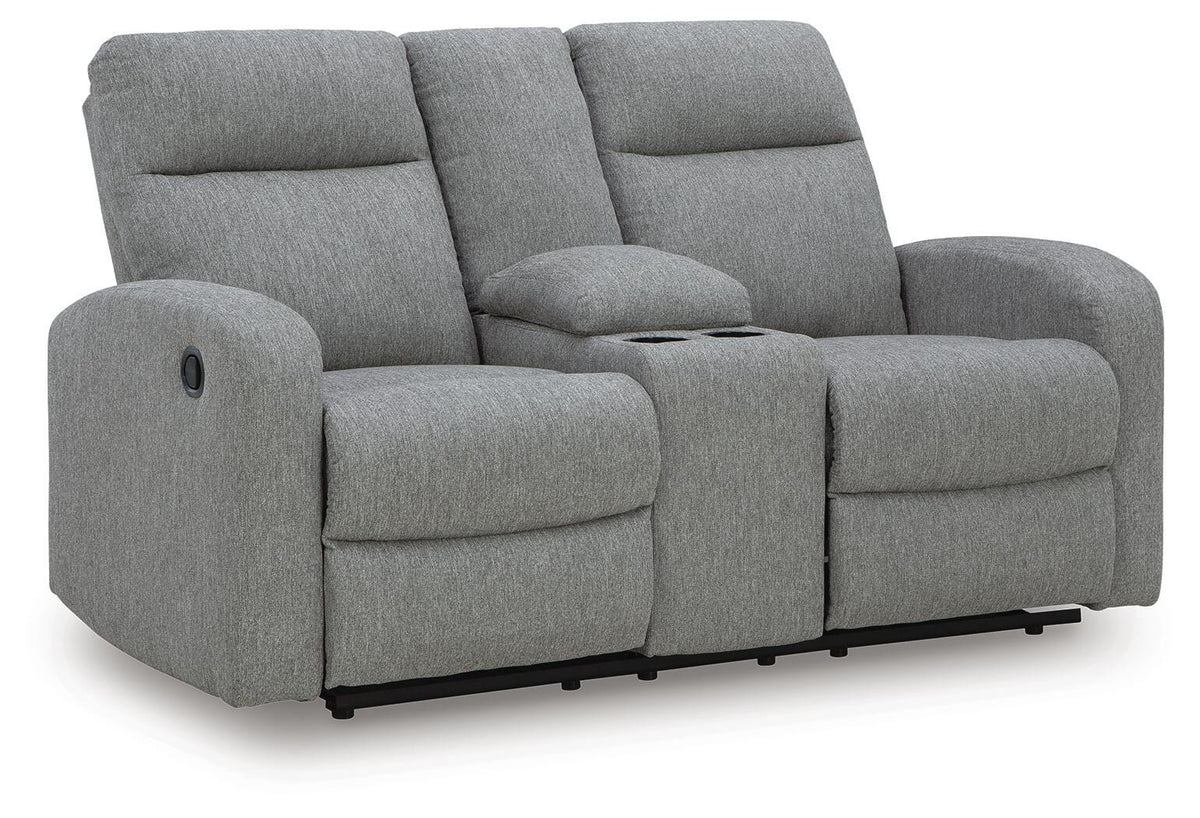 Sofá 2 Puestos Reclinable Moreau Place con Consola – vista en ángulo