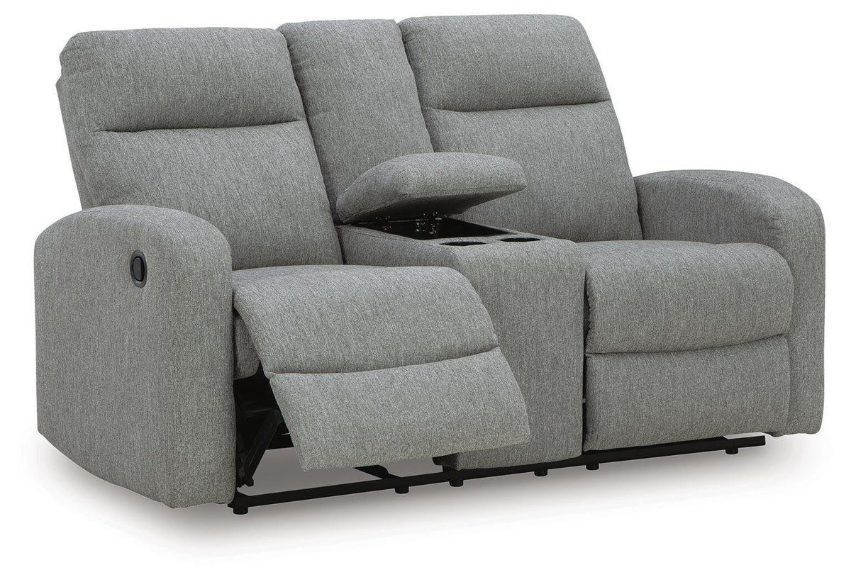 Sofá 2 Puestos Reclinable Moreau Place con Consola – vista en ángulo 2