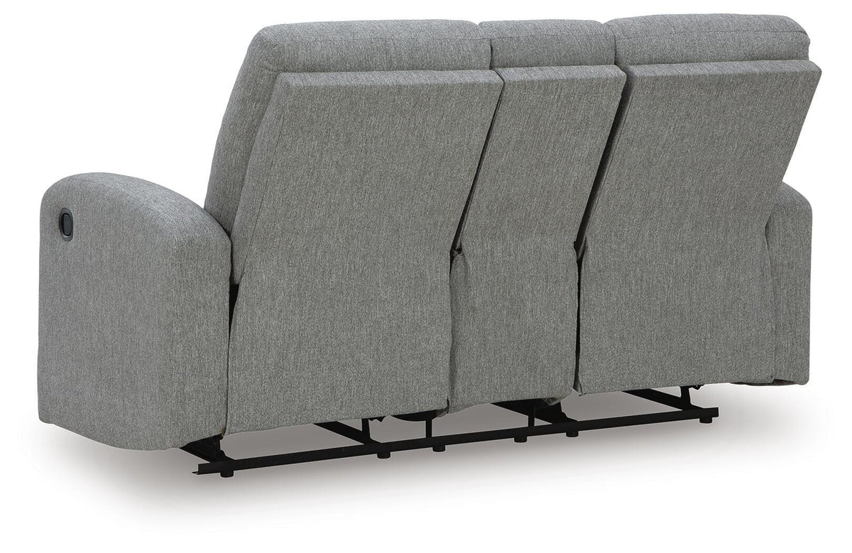 Sofá 2 Puestos Reclinable Moreau Place con Consola – vista posterior