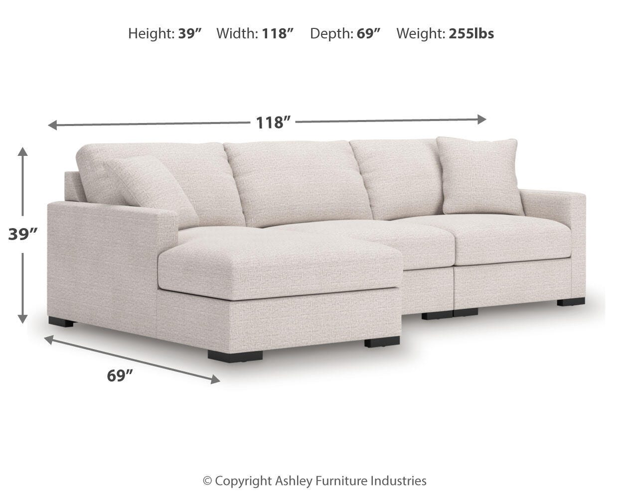 Sala Modular con Chaise Longue Omaha by Ashley 3 Piezas