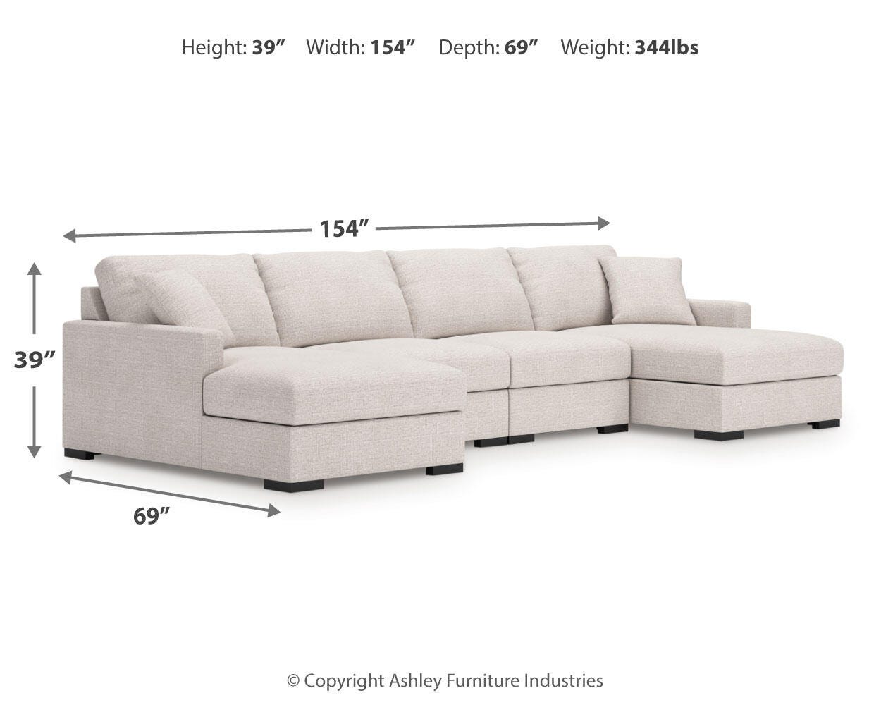 Sala Modular con Chaise Longue Omaha by Ashley 4 Piezas