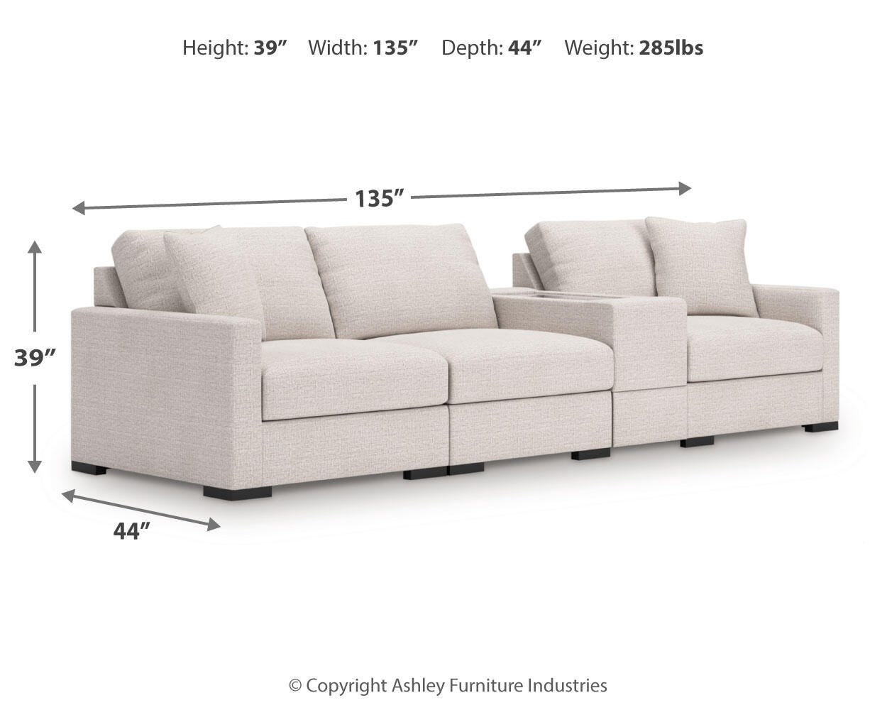 Sala Modular con Consola con Almacenamiento Omaha by Ashley 4 Piezas