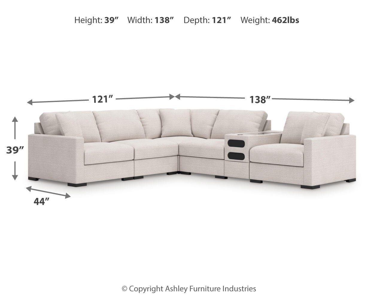 Sala Modular con Consola de Audio Omaha by Ashley 6 Piezas