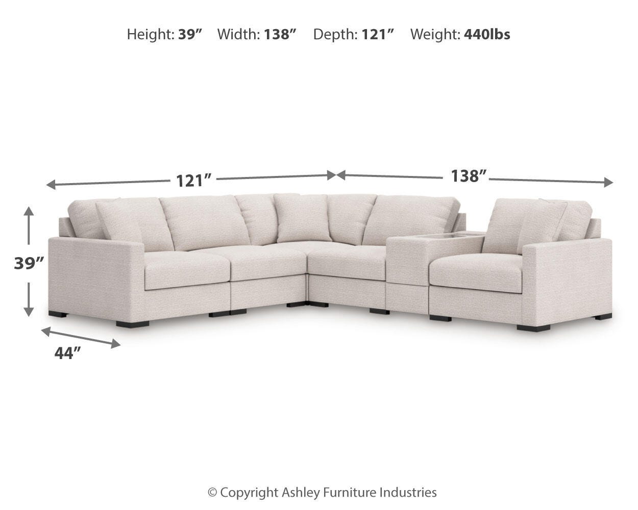 Sala Modular con Consola con Almacenamiento Omaha by Ashley 6 Piezas