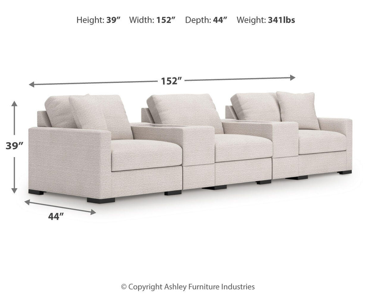 Sala Modular con Consolas con Almacenamiento Omaha by Ashley 5 Piezas – medidas