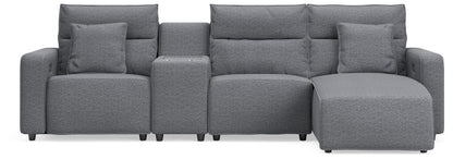 Sala Modular Reclinable con Chaise Longue y Consola Modmax 4 Piezas