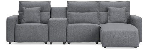 Sala Modular Reclinable con Chaise Longue y Consola Modmax 4 Piezas