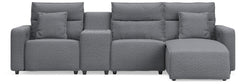 Sala Modular Reclinable con Chaise Longue y Consola Modmax 4 Piezas