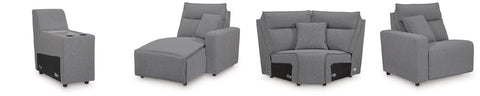 Sala Modular Reclinable con Chaise Longue y Consoles ModMax II 7 Piezas