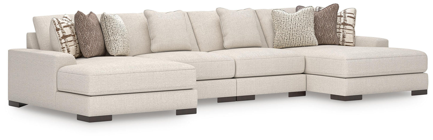 Sala Modular con Doble Chaise Longue Barrelton 4 Piezas