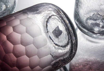 Jarrón Rojo Transparente 23 cm – detalle 1