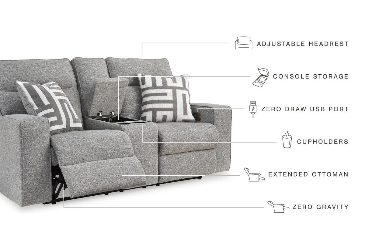 Sofá 2 Puestos Reclinable Eléctrico Biscoe con Consola – detalle 7