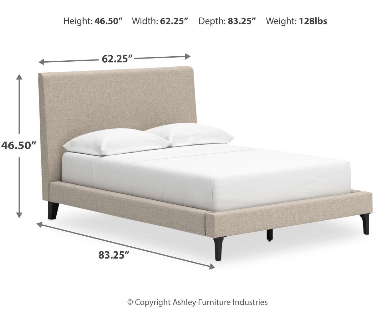 Cama Tapizada Cielden Full con Listones Enrollables