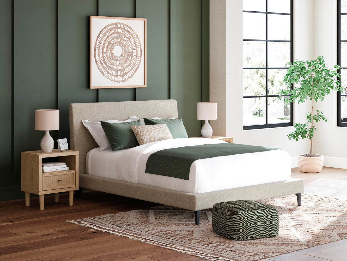 Cama Tapizada con Rieles Enrollables Queen Cielden