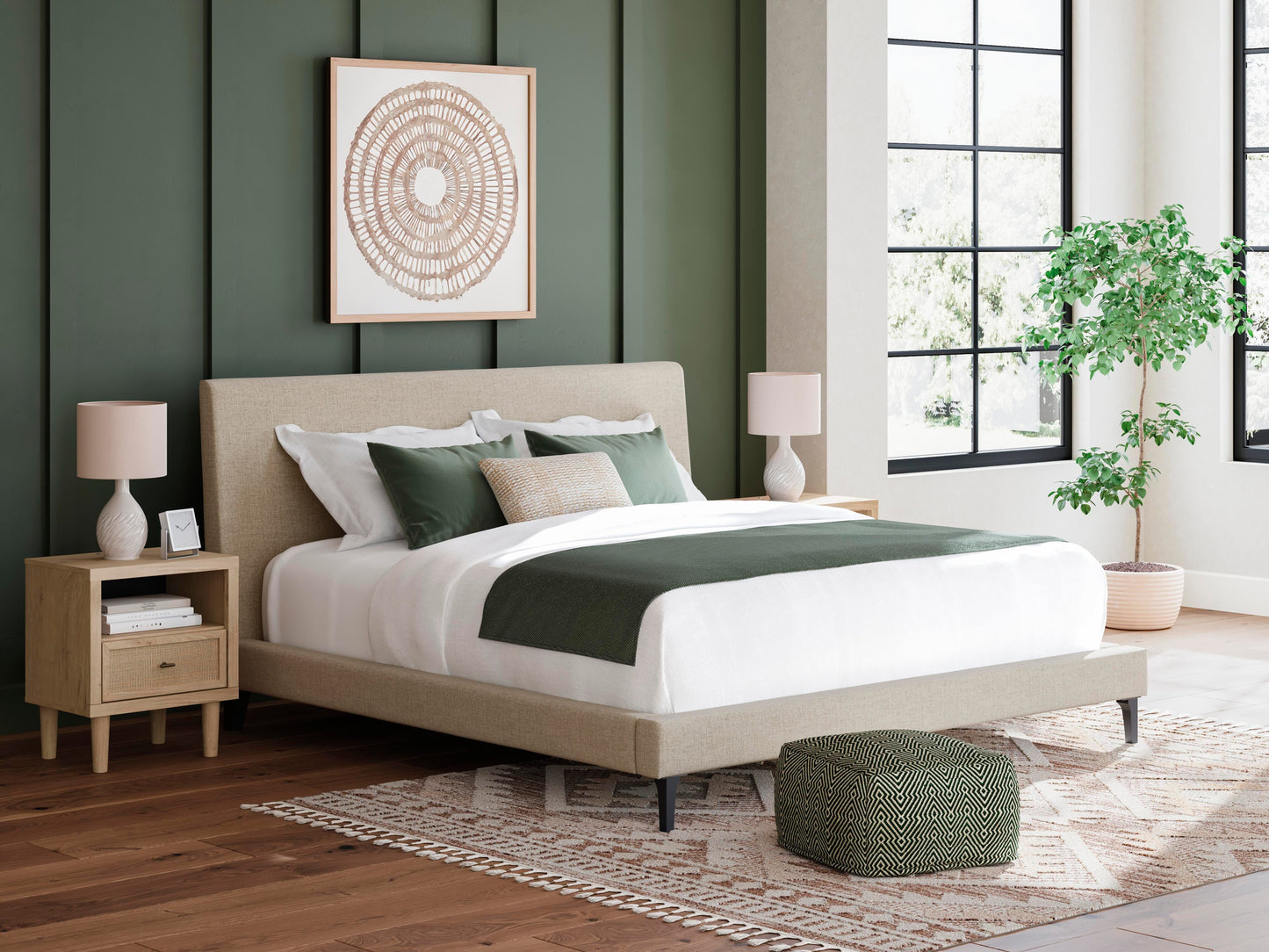 Cama Tapizada King con Rieles Enrollables Cielden