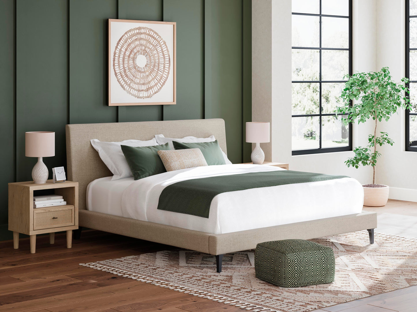 Cama Tapizada con Listones Enrollables California King Cielden