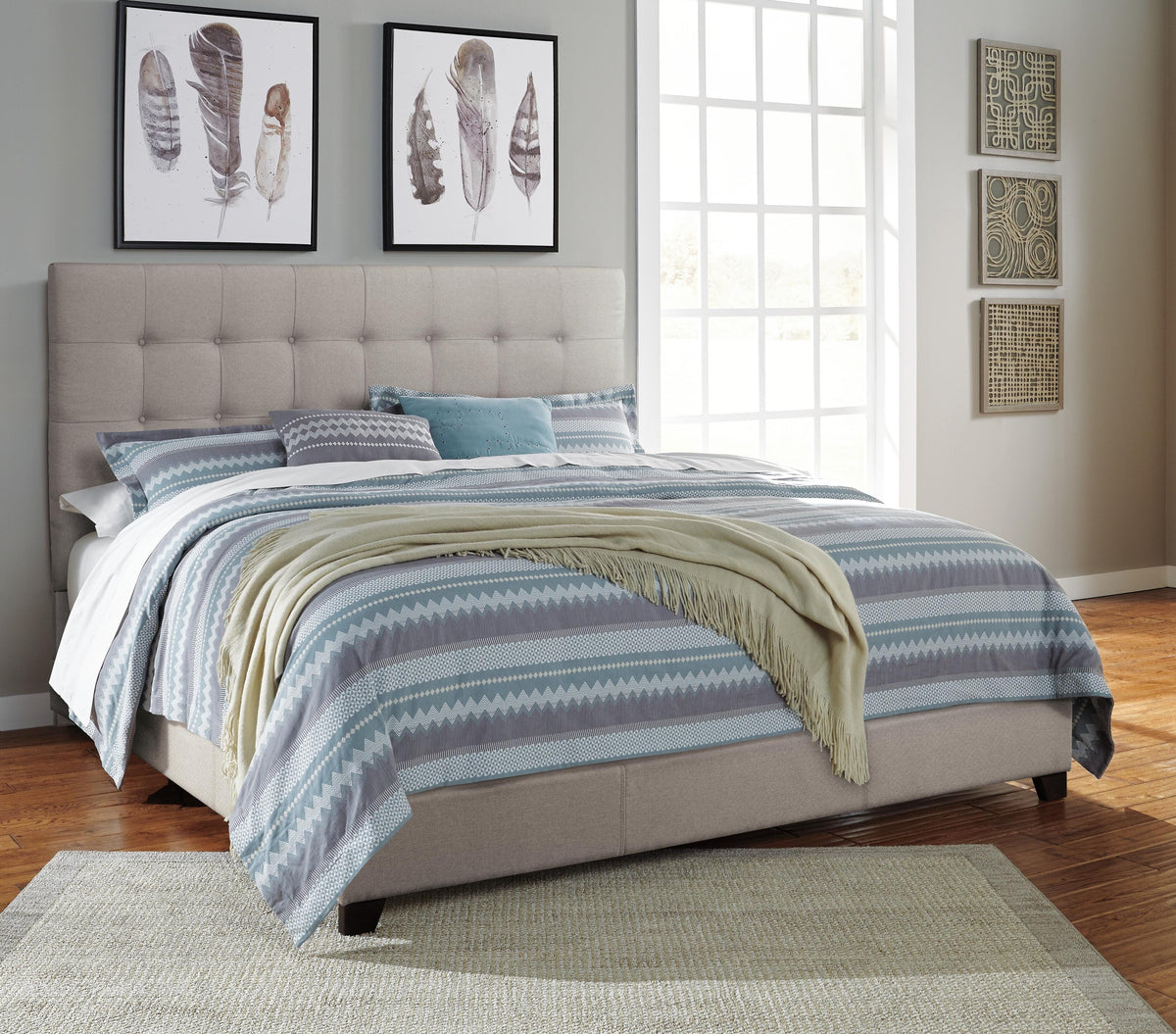 Cama Tapizada Dolante Queen Americana Beige 154 cm – detalle 3