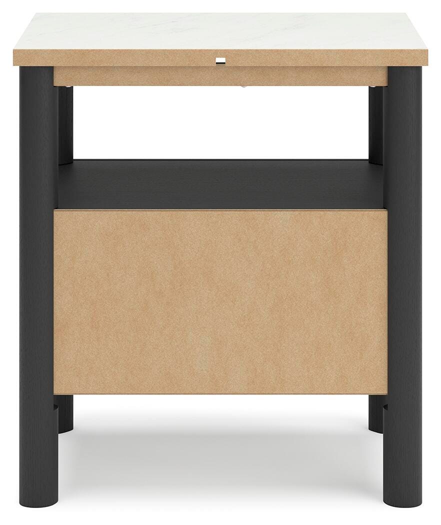 Mesa de Noche Cadmori Negro/Blanco – vista posterior