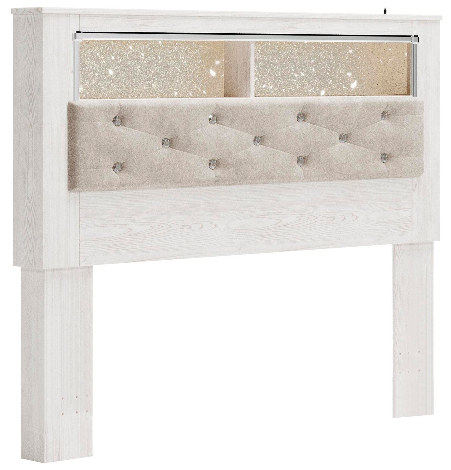 Cabecera de Panel Tapizado Queen con Librería Altyra