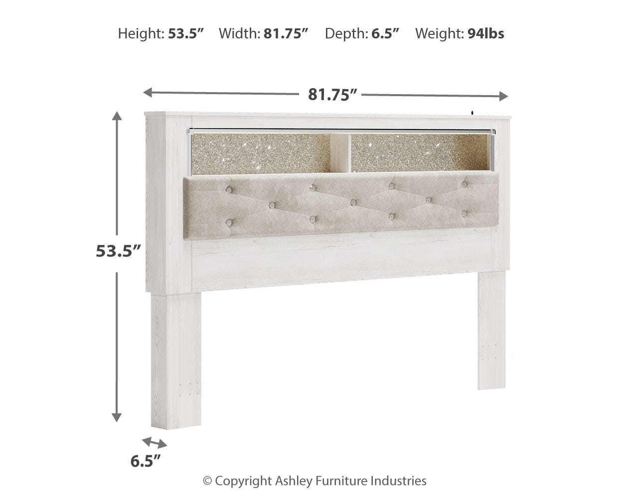 Cabecera de Panel Tapizado King con Librería Altyra