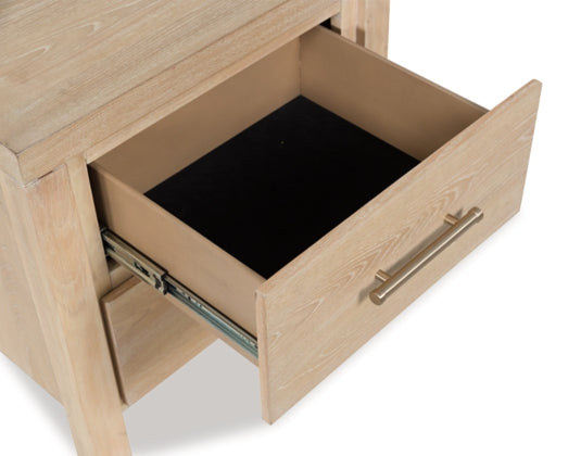 Yalinton Mesita de noche con dos cajones