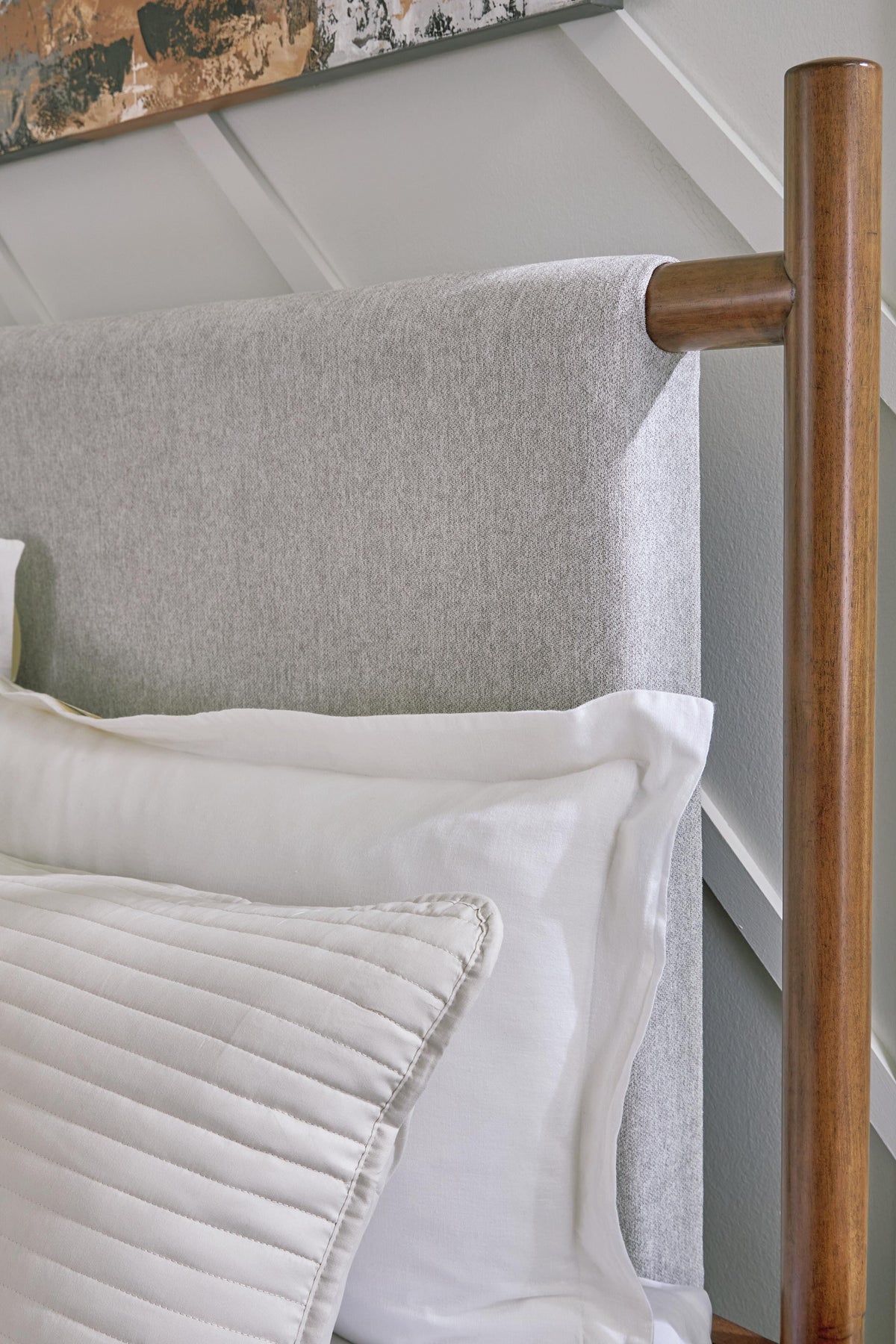 Cama Tapizada Lyncott King Americana Café 147 cm – detalle 4