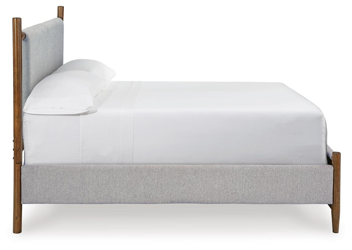 Cama Tapizada Lyncott King Americana Café 147 cm – detalle 2