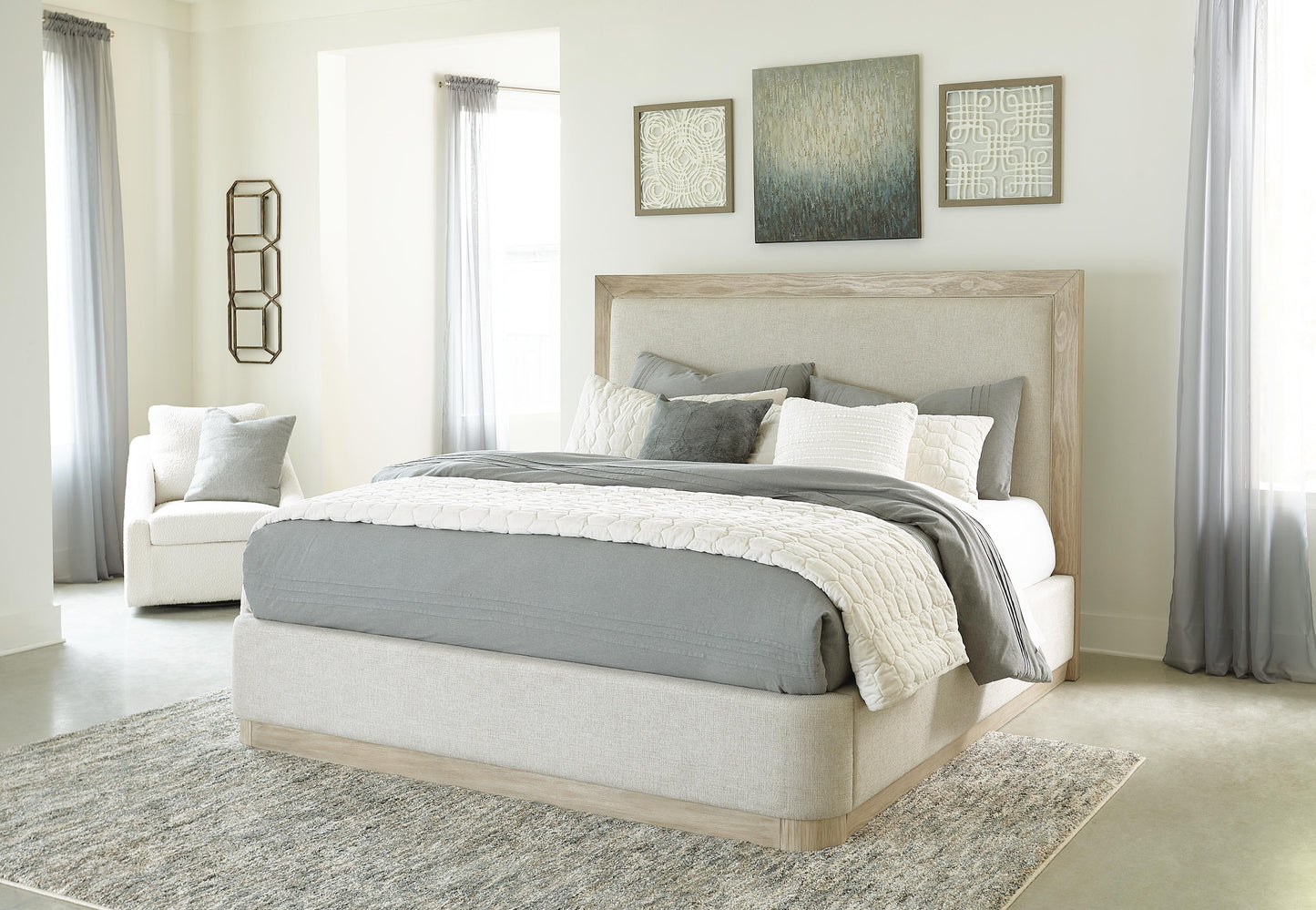 Cama Tapizada Queen Hennington