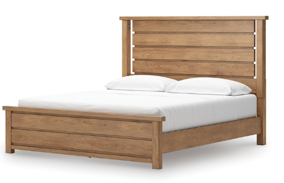 Cama con Cabecero Kristiland Queen Americana con Base Cama Café Claro – detalle 1