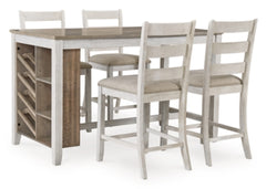 Mesa de Comedor Alta y 4 Sillas de Bar Skempton